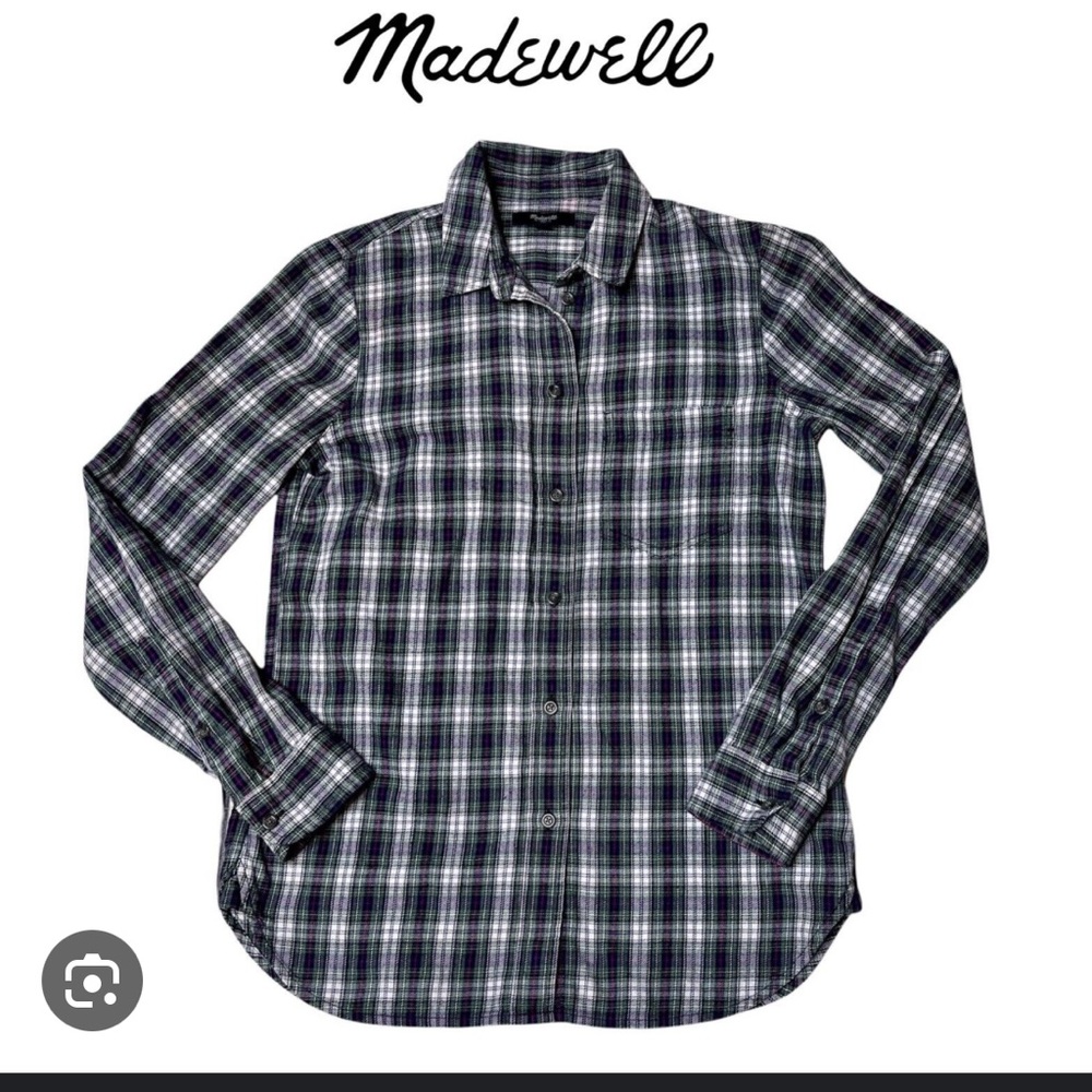 Madewell Palma boyfriend plaid flannel | color | GREEN COLTRANE | size | MEDIUM
